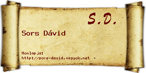 Sors Dávid névjegykártya