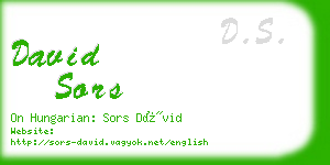 david sors business card